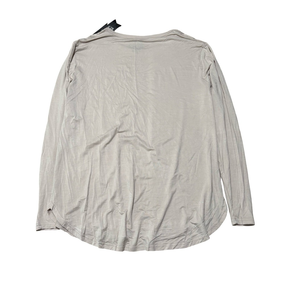 NWT Crazy Train Women's Beige Long Sleeve Soft Stretch Top Size 2XL 25 x 30 - Picture 2 of 5
